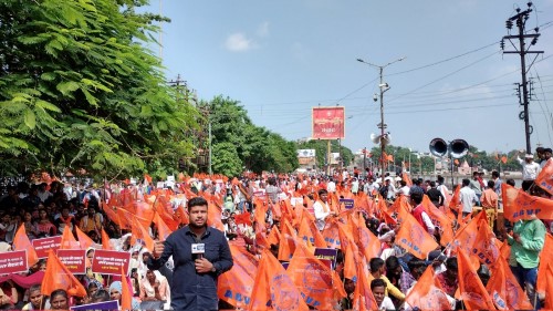 छत्तीसगढ़ लोकसेवा आयोग में फर्जीवाड़े और महिला उत्पीड़न के विरोध में एबीवीपी का रायपुर में विशाल प्रदर्शन